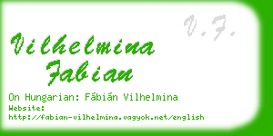 vilhelmina fabian business card